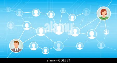 Meet new people and find new friends online using social networks Stock Vector