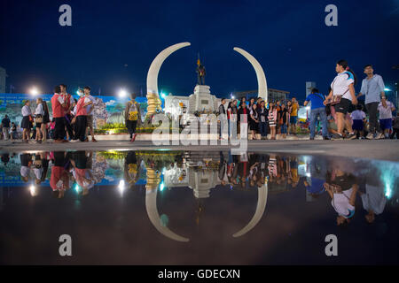 the monument of Phaya Surin Phakdi Si Narong Changwang in the city of Surin in Isan in Thailand. Stock Photo