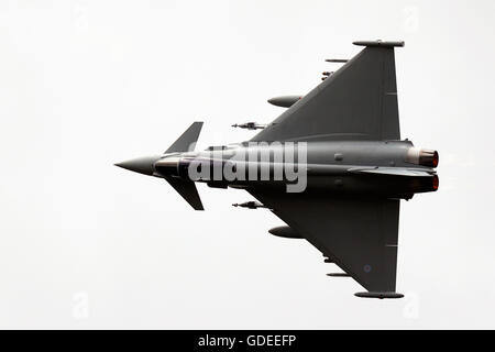 A Eurofighter Typhoon is seen during The Farnborough International Airshow in England July 2016 Stock Photo