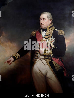 JOHN THOMAS DUCKWORTH, Ist Baronet (1748-1817) Royal Navy officer and later politician painted by William Beechey in 1810 Stock Photo