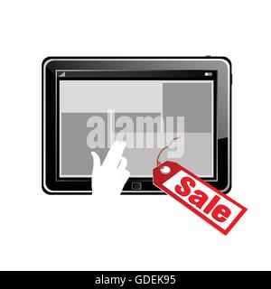 tablet on sale vector illustration Stock Vector
