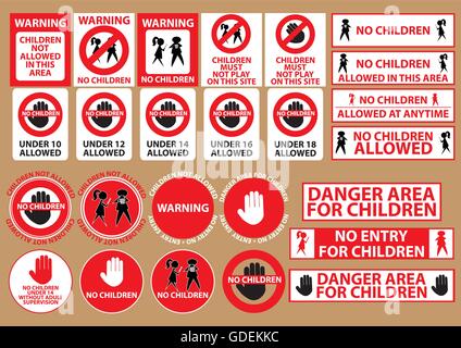 no children allowed warning sign. flat vector illustration Stock Vector