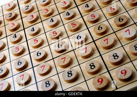 Wooden numbers in order . Lucky concept Stock Photo