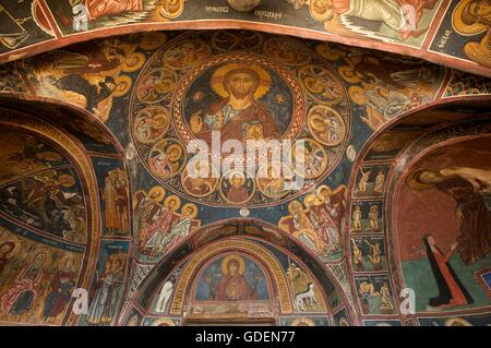 Panagia Forviotissa Church in Asinou, Troodos Mountains,Republic of Cyprus Stock Photo