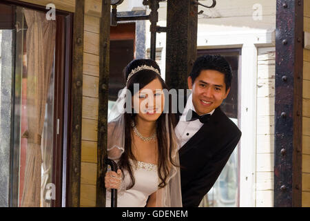 Vietnamese bridal couple, Dalat, Vietnam Stock Photo