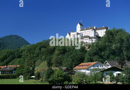 Hohenaschau Castle, Aschau, Priental Valley, Chiemgau, Bavaria, Germany Stock Photo