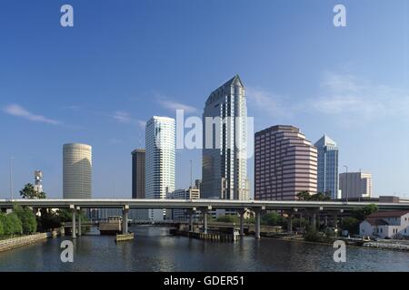 Skyline, Hillborough River, Tampa, Florida, USA Stock Photo