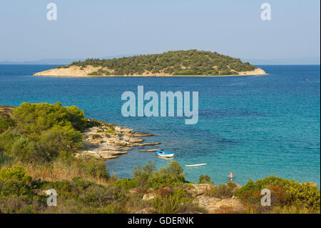 Lagonisi Beach, Sithonia, Chalkidiki, Halkidiki, Greece Stock Photo