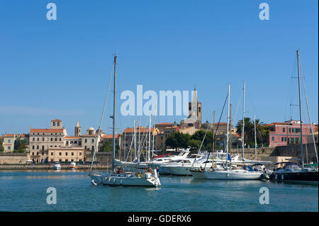 Marina of Alghero, Sardinia, Italy Stock Photo