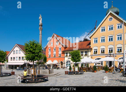 Marienplatz in the Olt Town of  Immenstadt, Allgaeu, Bavaria, Germany Stock Photo