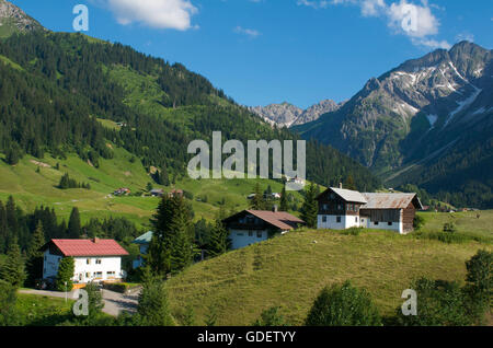 Kleinwalsertal Valley, Allgaeu, Vorarlberg, Austria Stock Photo