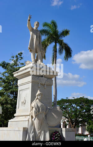Parque Jose Marti, Statue Jose Marti,  Cienfuegos, Cuba Stock Photo
