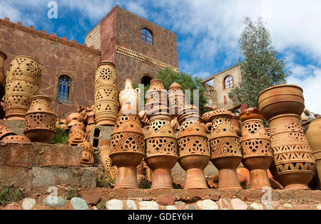 Marocco, Africa, pots infront of Hotel Stock Photo