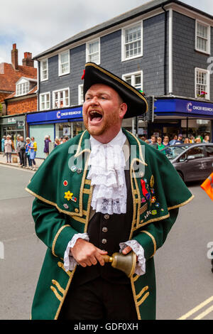 A Traditional Town Crier, Lewes, Sussex, UK Stock Photo