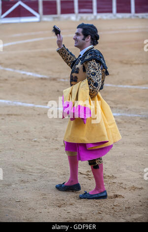 Ubeda, SPAIN - September 29, 2010: Morante de la Puebla putting flags