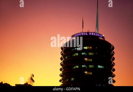 Capitol Records Building in Hollywood. CA Stock Photo