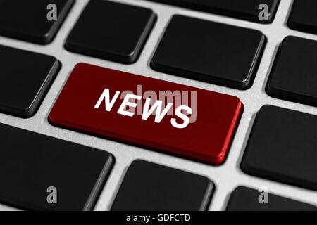 red hot news button on keyboard, business concept Stock Photo