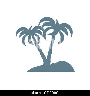 Stylized icon of the island with palm trees Stock Vector Image & Art ...