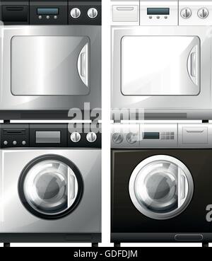 Washing and drying machines illustration Stock Vector