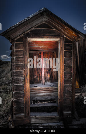 Old Wooden Outhouse Bodie Ghost Town Mono County California USA Stock Photo