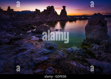 Vibrant Sunset Sky over Mono Lake California USA Stock Photo