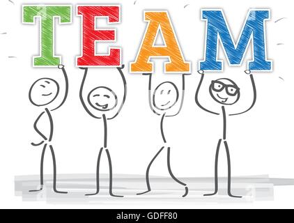 Teamwork is work done by several associates Stock Vector