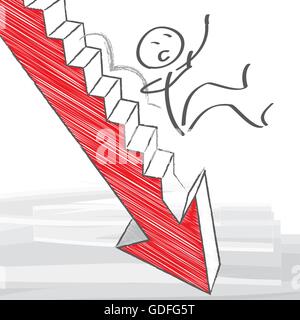 businessman falls down the stairs Stock Vector