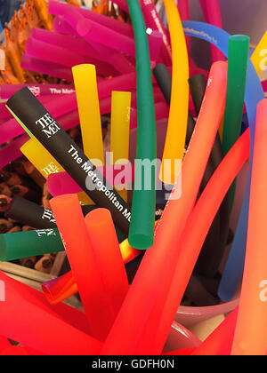 Colorful Erasers in the Metropolitan Museum of Art Store, NYC Stock Photo