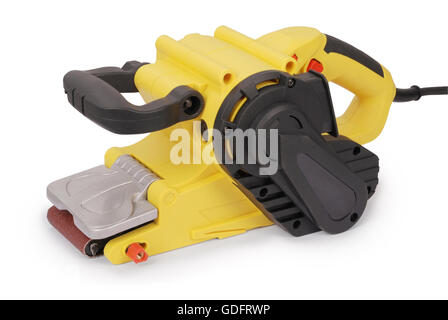 Electrical sanding machine isolated on white background. Closeup with clipping path Stock Photo