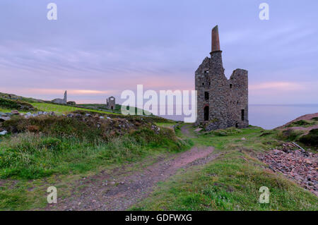 Wheal Owles part of the Botallack Mine Workings in Cornwall Stock Photo