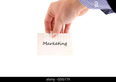 Marketing text concept isolated over white background Stock Photo