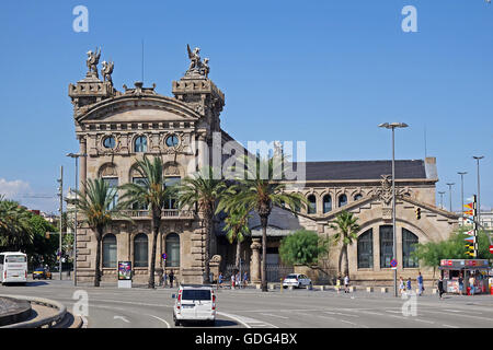 BARCELONA, SPAIN - AUGUST 1, 2015: Edifici de la Duana (Aduana) - the Ancient building of Customs House built in 1902 Stock Photo
