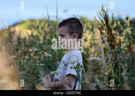 boy in nature Stock Photo