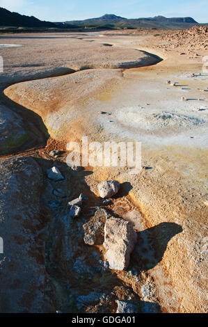 Iceland: Hverir, a geothermal area in the Myvatn region, famous for its fumaroles, hot springs and sulfur Stock Photo