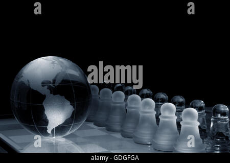 chess board on earth globe Stock Photo: 486702 - Alamy