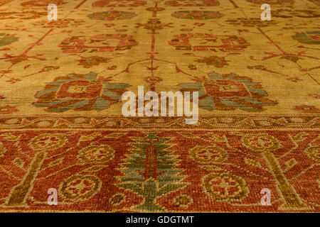 Turkish handmade carpet known as Usak style. Stock Photo