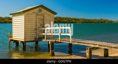 Maroochy River Boat House in the afternoon sun in Maroochydore, Sunshine Coast Stock Photo