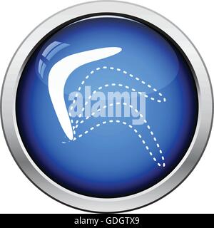 Boomerang  icon. Glossy button design. Vector illustration. Stock Vector
