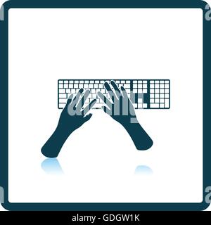 Typing icon. Shadow reflection design. Vector illustration. Stock Vector