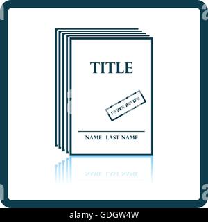 Manuscript under review icon. Shadow reflection design. Vector illustration. Stock Vector