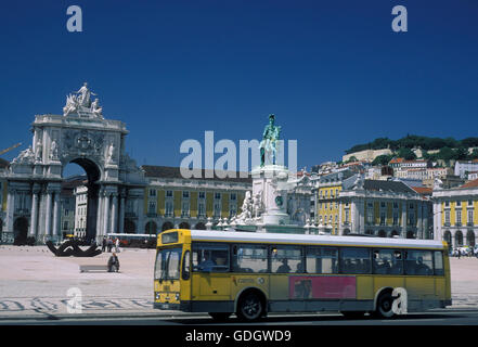 the parca do comercio in the city centre of Lisbon in Portugal in Europe. Stock Photo