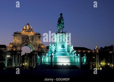 the parca do comercio in the city centre of Lisbon in Portugal in Europe. Stock Photo