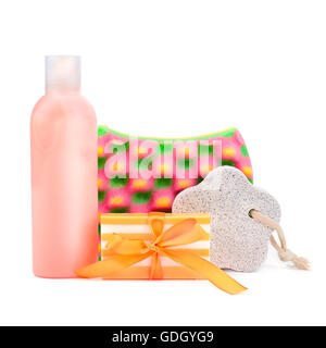 set of toiletries for bathing Stock Photo