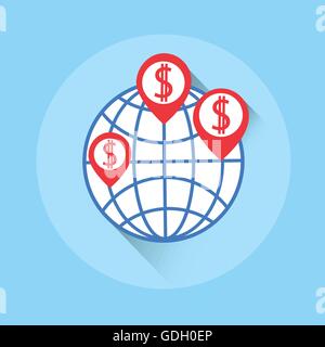 World Crowdfunding Money Colorful Icon Stock Vector