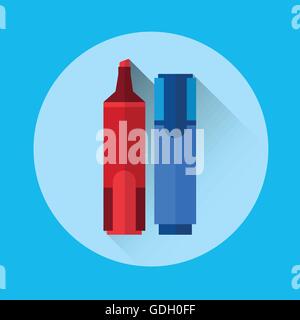 Marker Pen Highlighter Colorful Icon Stock Vector