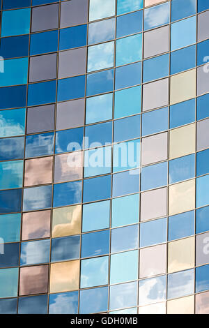 Abstract texture of blue glass modern building skyscraper Stock Photo