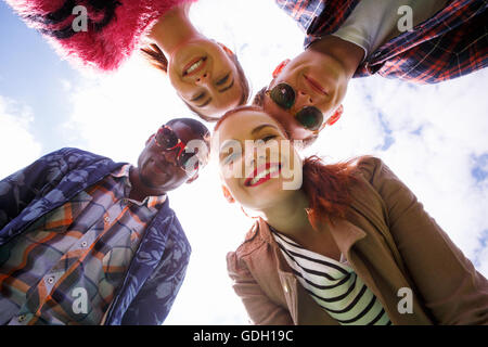 Best friends making selfies on picnic Stock Photo