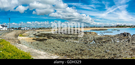 Panoramic view of Trearddur Bay on Anglesey Stock Photo