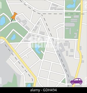 Vector streetmap of a generic city Stock Vector