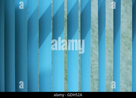 Venetian blinds. Blue toned. Stock Photo